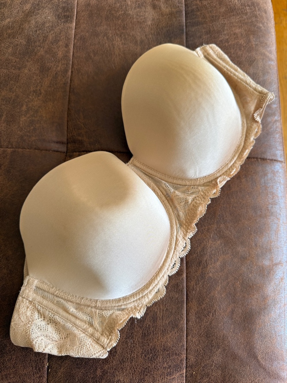 Calvin Klein Beige Lace-Trim Padded Bra